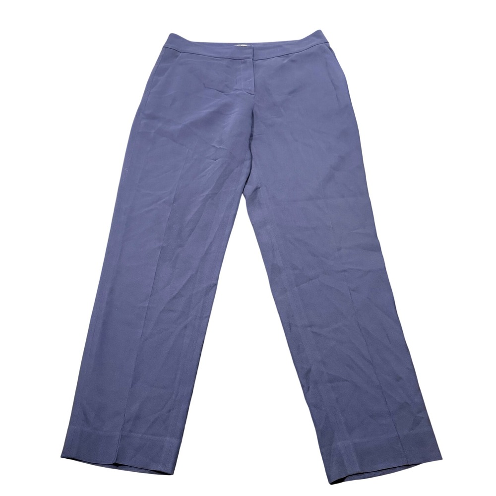 St. John Caviar Emma Trousers Navy Blue Professional Luxury Stretch 6 ($695)